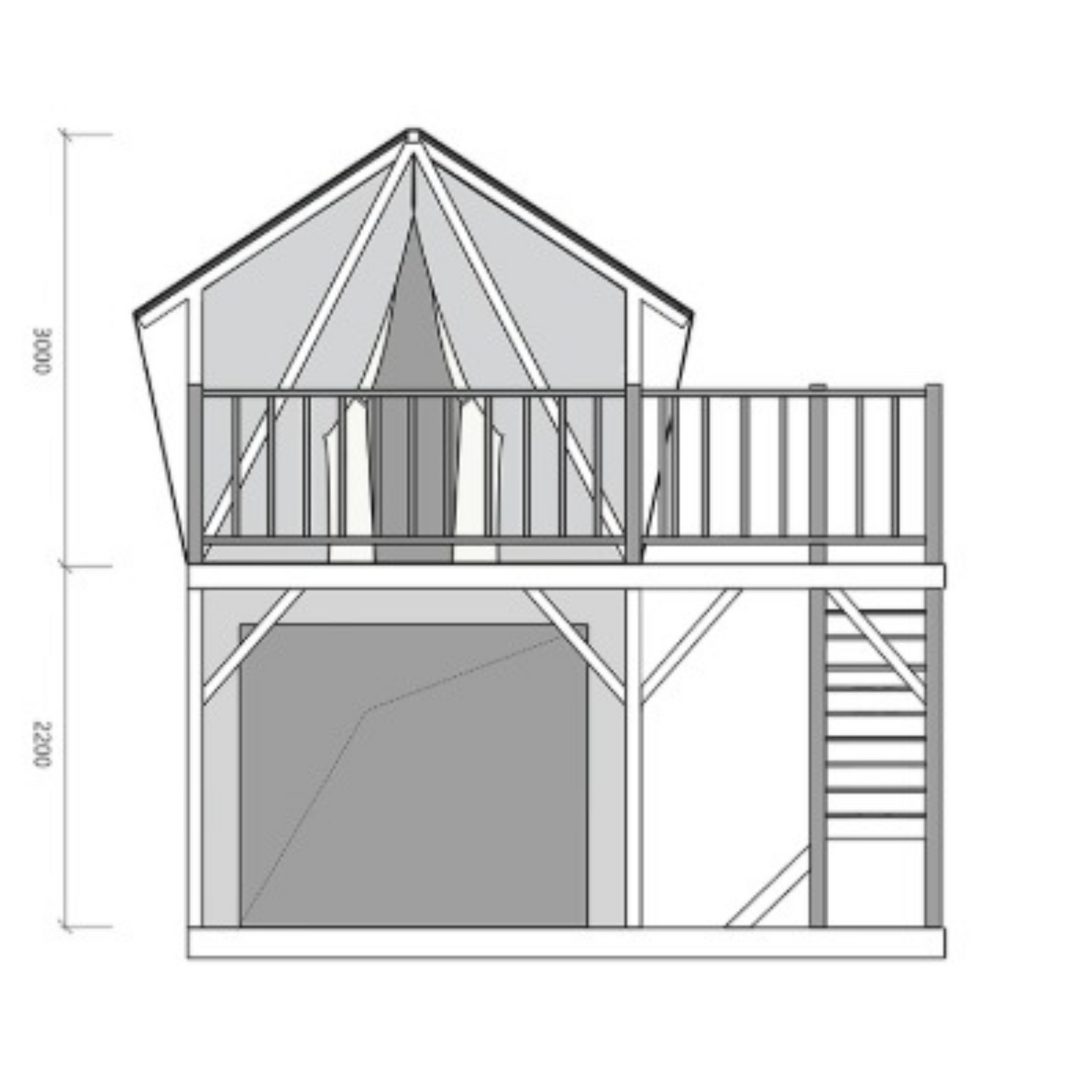 AL30 - Two-Story Basic Safari Tent