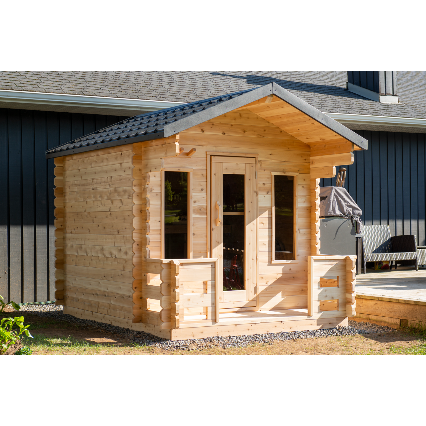CT GEORGIAN CABIN SAUNA WITH PORCH