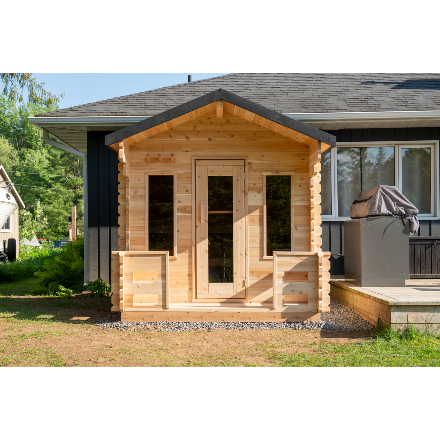 CT GEORGIAN CABIN SAUNA WITH PORCH