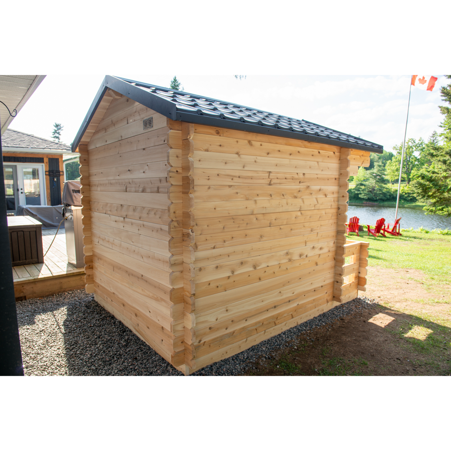 CT GEORGIAN CABIN SAUNA WITH PORCH