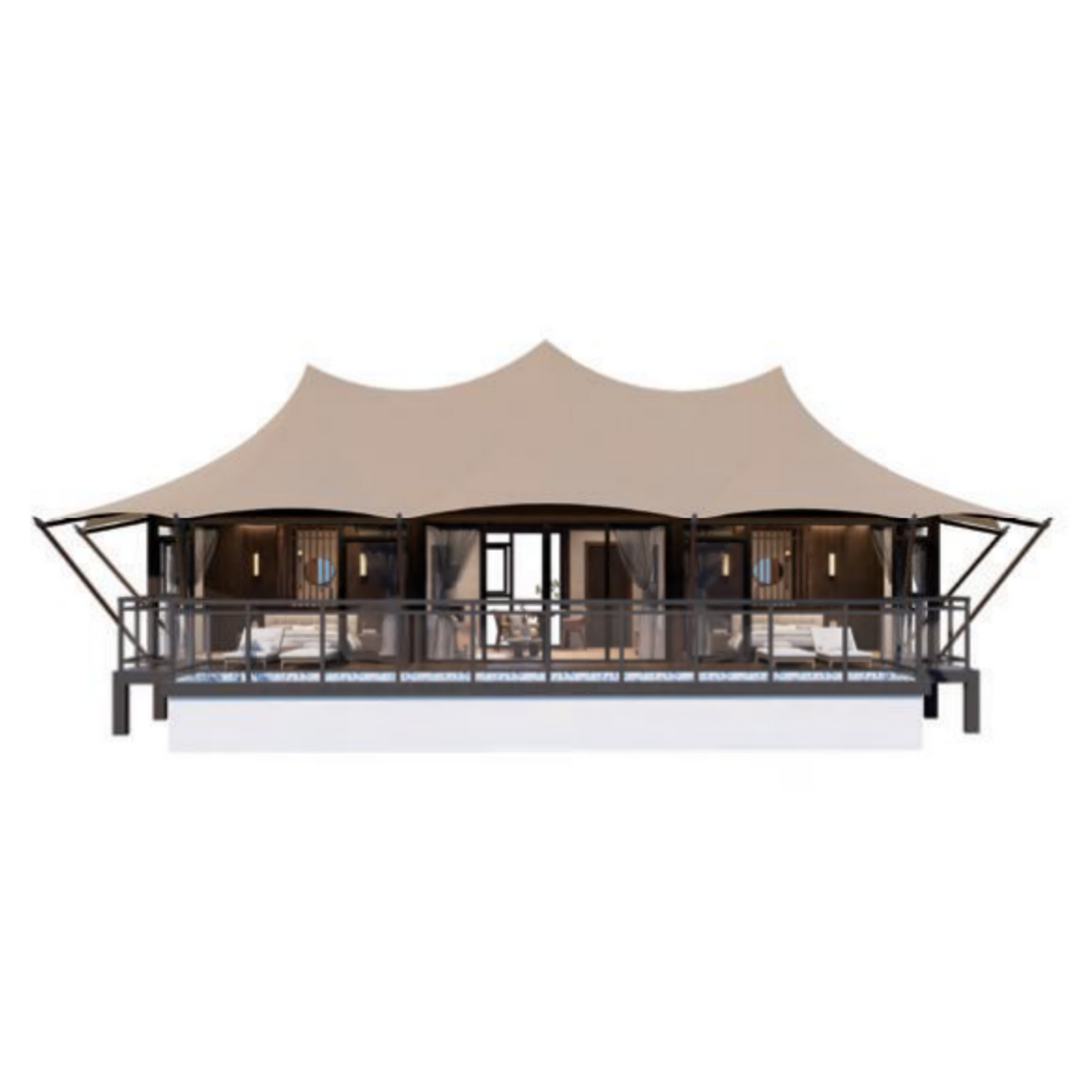 M74 - Large Three-Peak M Series Safari Lodge Tent