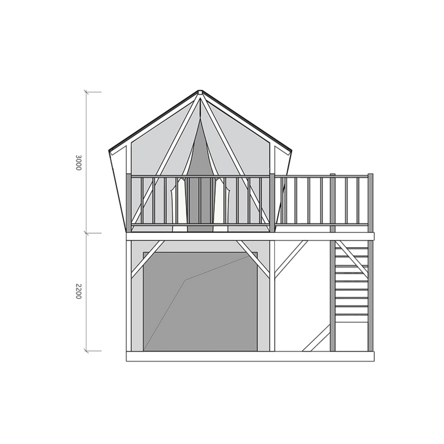 AGL30 - Two-Story Basic Safari Tent