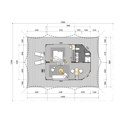 DR45 - Medium Double Room Safari Tent