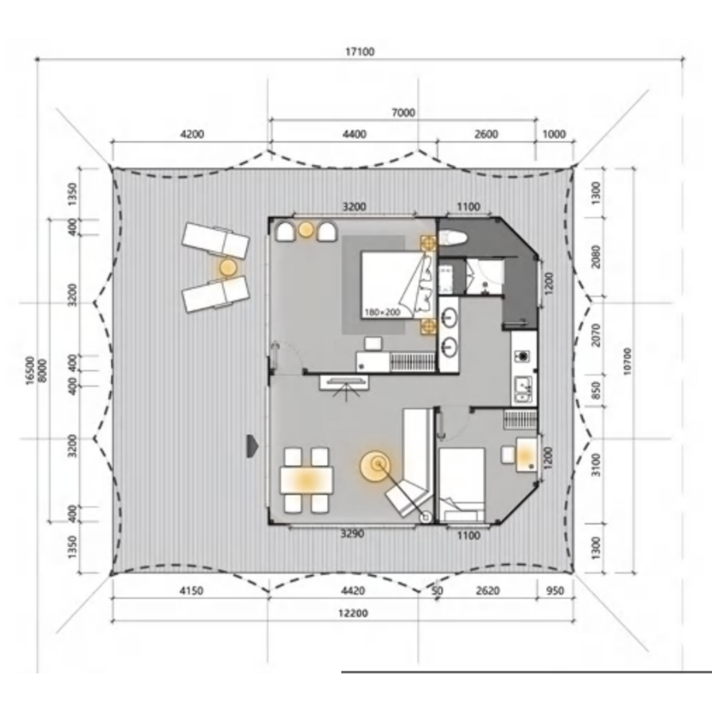 DR55 - Large Double Room Stretch Tent