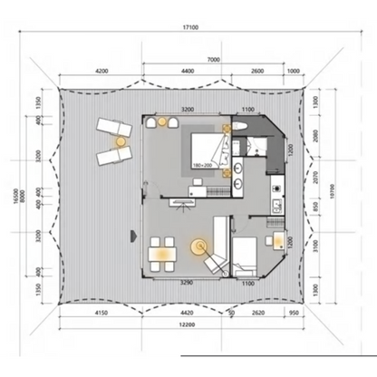 DR55 - Large Double Room Stretch Tent