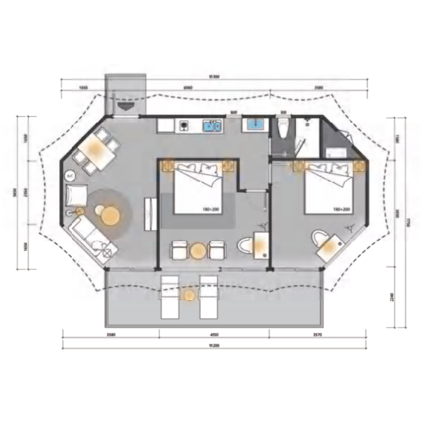 HX58 - Enhanced Luxury H Series Safari Lodge Tent