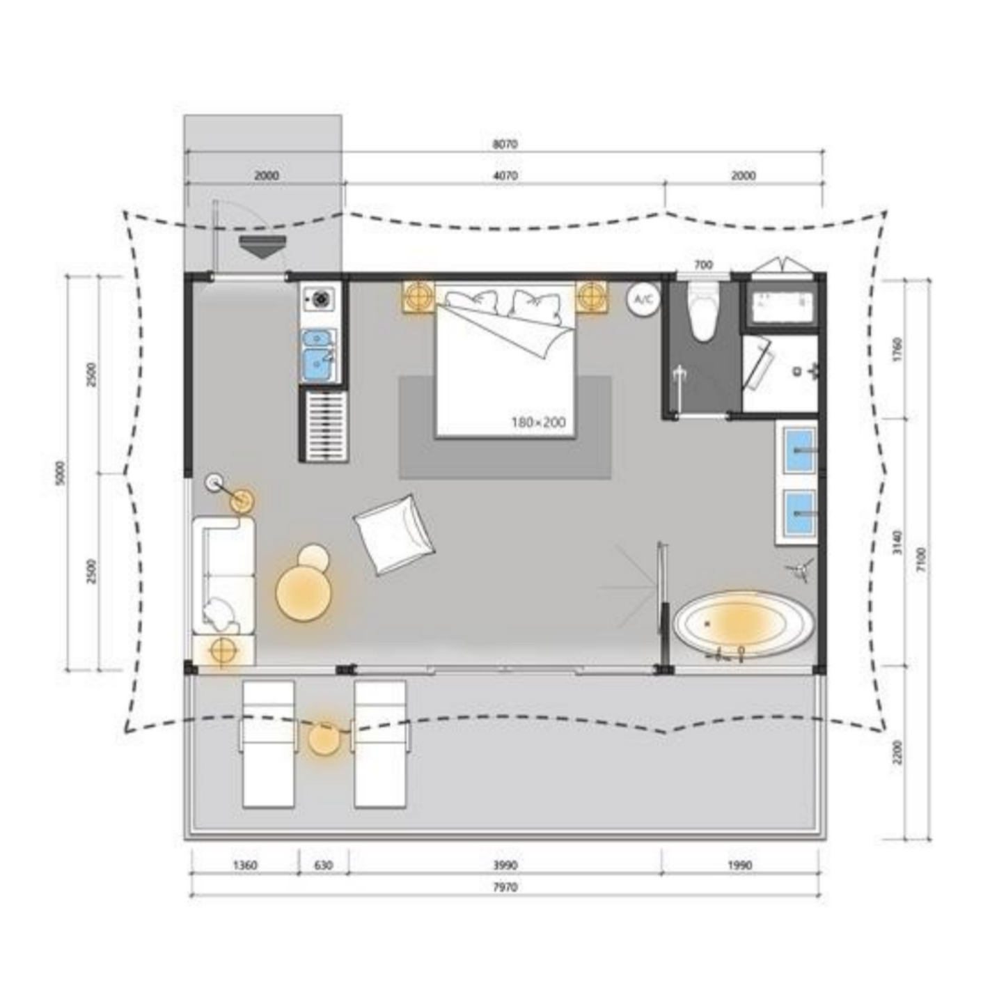 M40 - Medium Two-Peak M Series Safari Lodge Tent