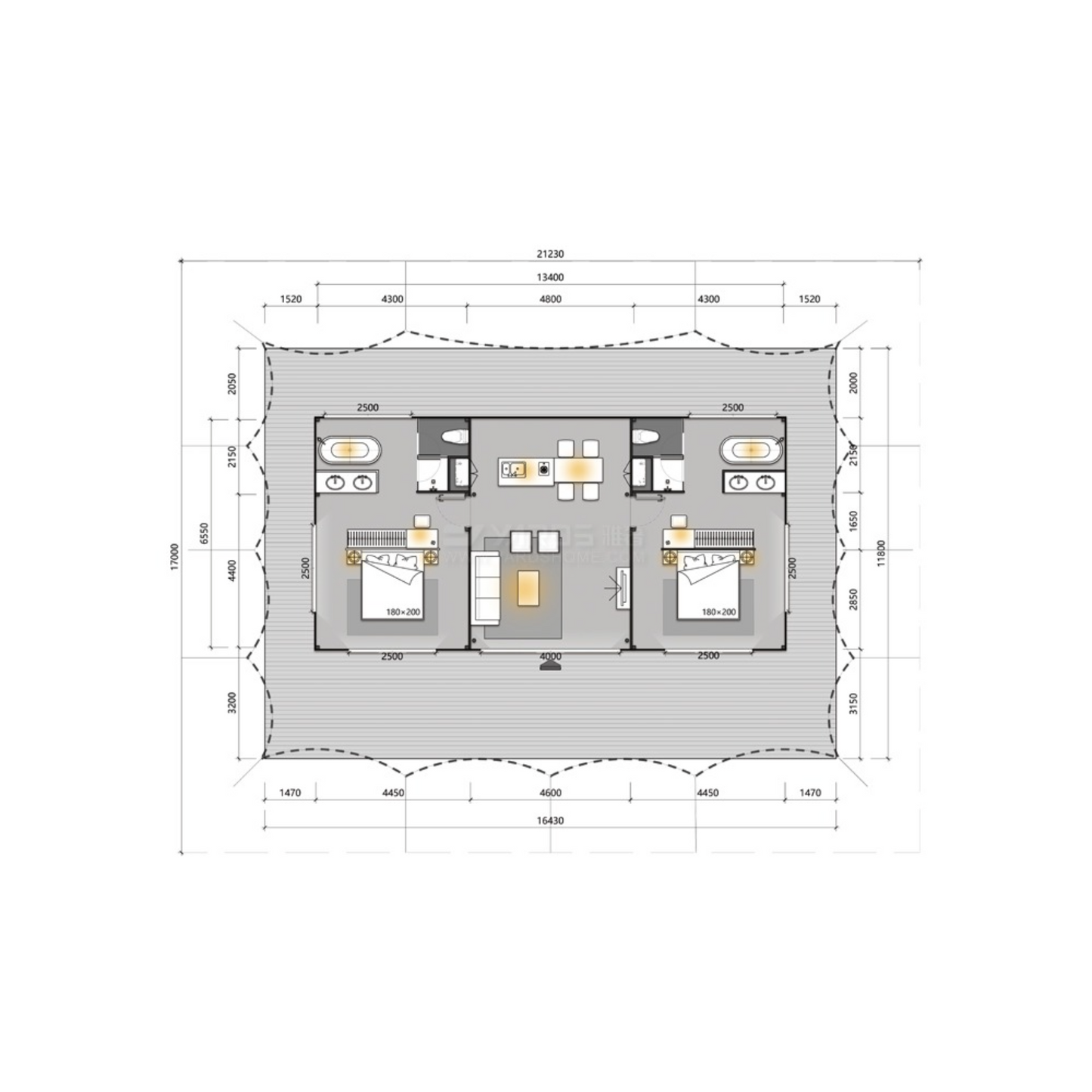 M74 - Large Three-Peak M Series Lodge Tent